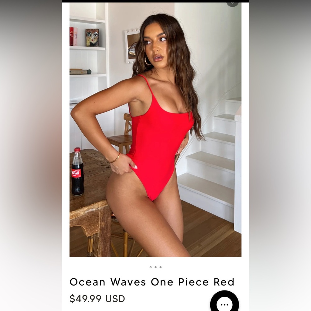 NWT White Fox Red One Piece Bathing Suit